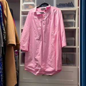 Pink shirt dress by Tuckernuck, great for spring or summer